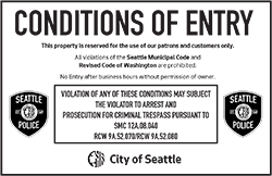 seattle trespassing police criminal sign entry conditions signs gov printed neighborhood businesses pre own order their group