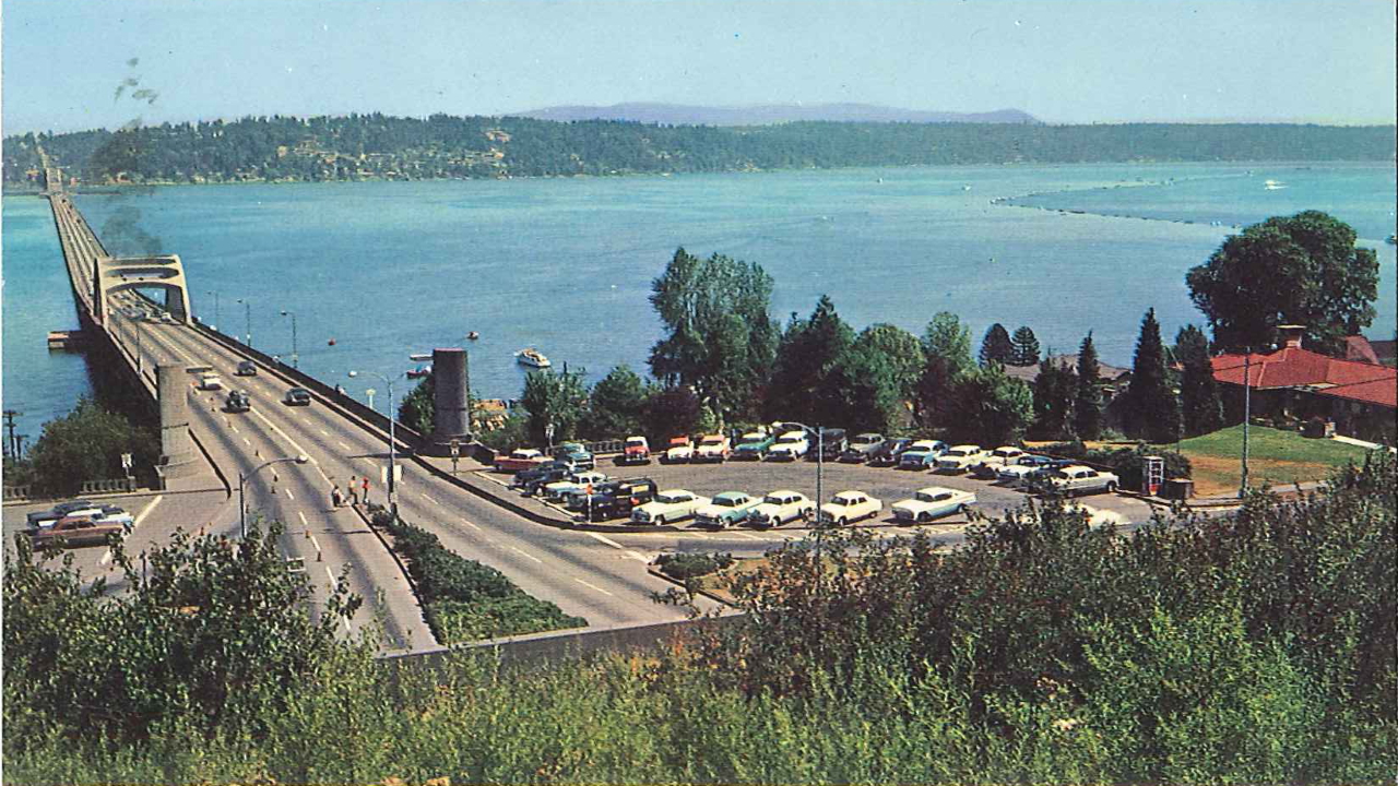 Lake Washington floating bridge, 1963