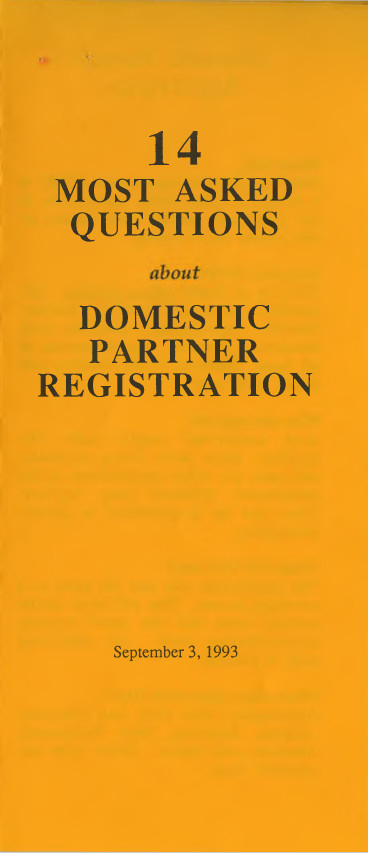 Domestic partnership brochure
