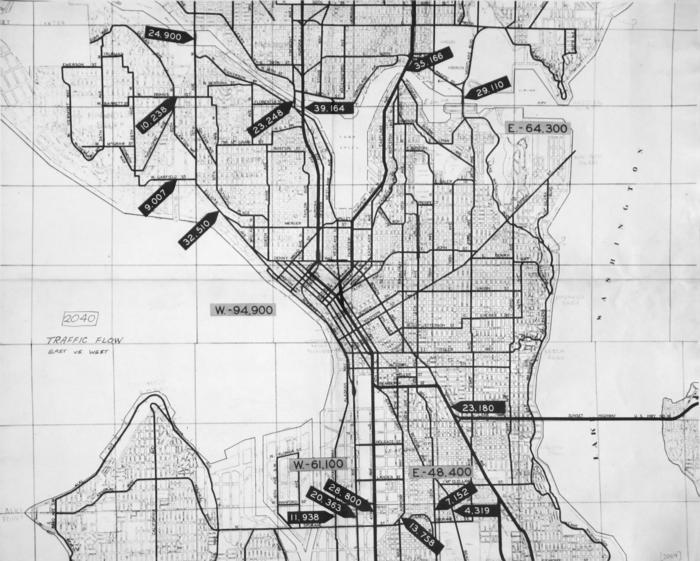 1963 Traffic Flow Map, east to west