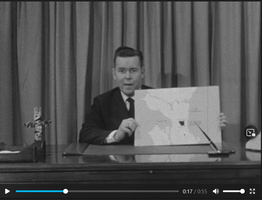 Mayor Clinton describes Yesler-Atlantic project work for a "Progress Report" campaign ad, 1959