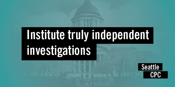 Institute truly independent investigations