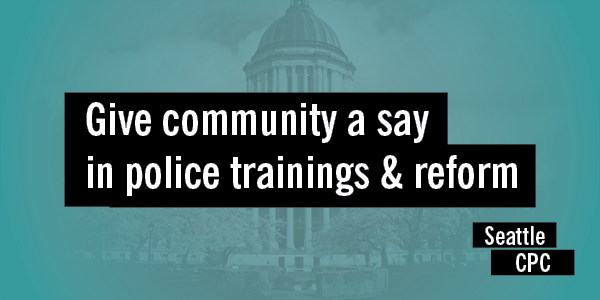 Give community a say in statewide police training and reforms