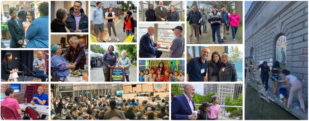 collage of councilmembers in action