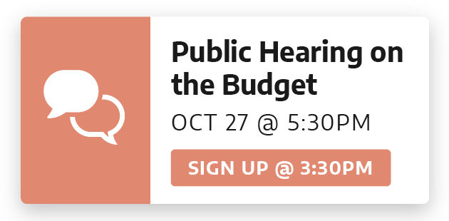 Public Hearing on the Budget - Oct 27
