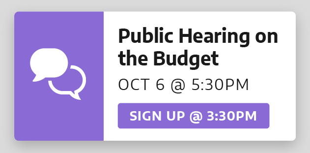 Public Hearing on the Budget - Oct 6