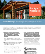 Learn More about Backyard Cottages and Preliminary Survey Findings from Owners
