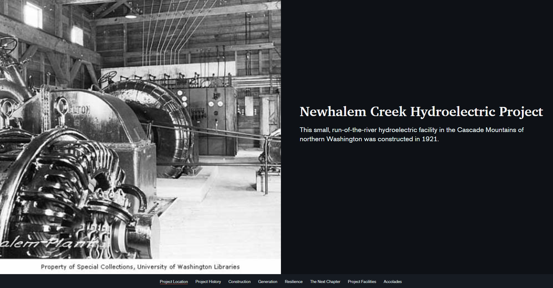 Newhalem Creek Hydroelectric Project Story Map