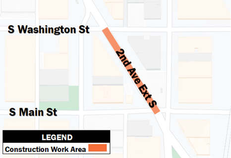 2nd Avenue Extension South Streetlight Upgrades Map