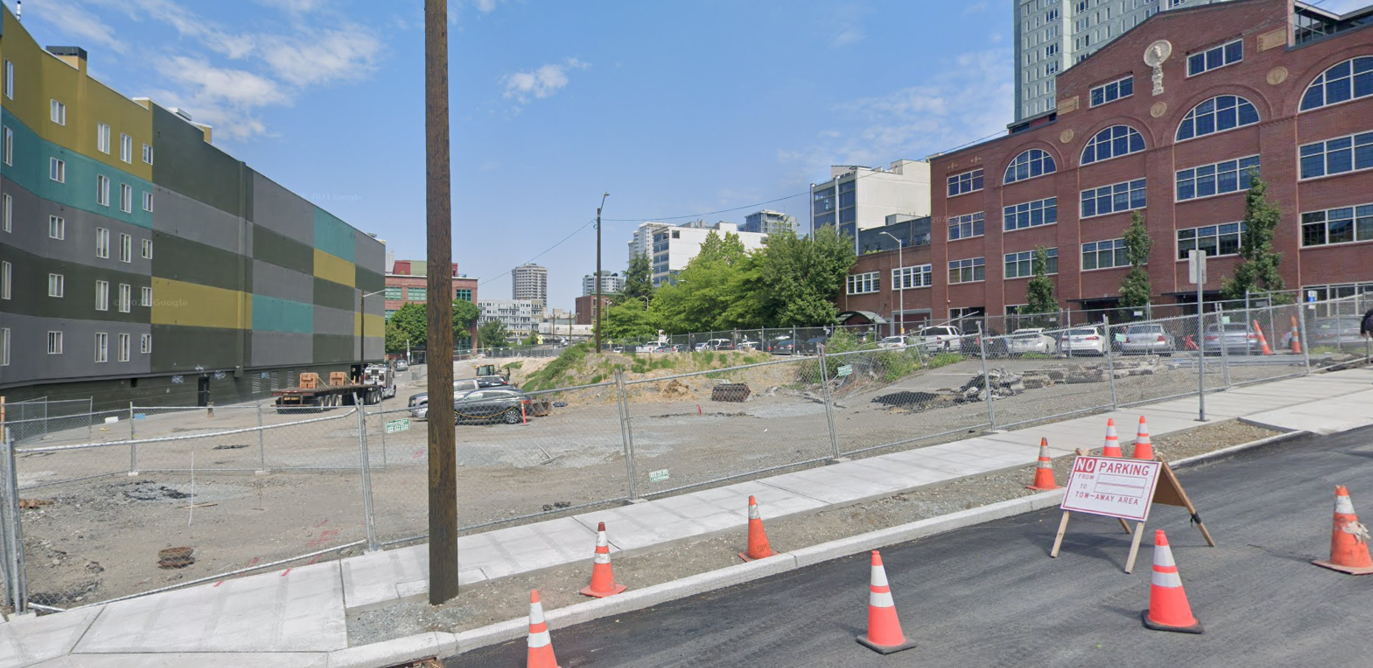 Street view of proposed EV charging location (facing northwest on Blanchard Street)