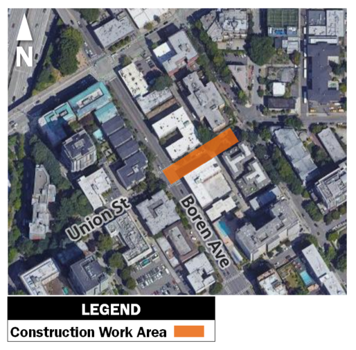 Boren Avenue and Union Street Electrical System Upgrade – Underground Network Construction Work Area