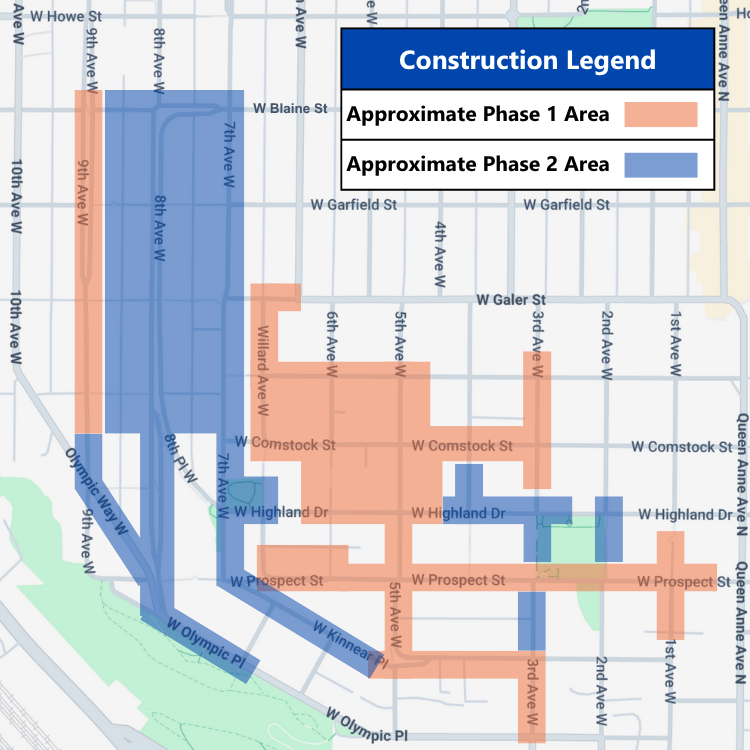 Queen Anne Cable Replacement Construction Project Map