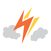 Graphic of a lightning bolt and clouds