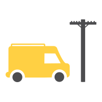 Graphic of a service truck and an electrical pole
