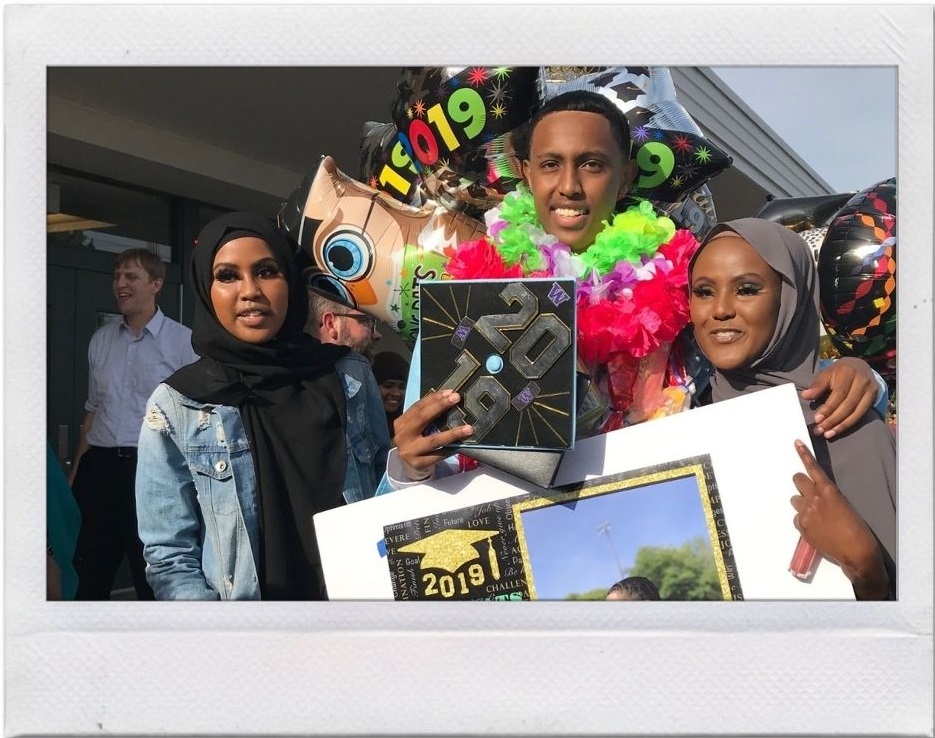 2019 Upward Bound graduate with family
