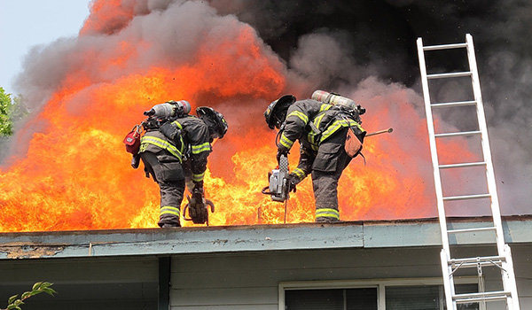 firefighters in fire