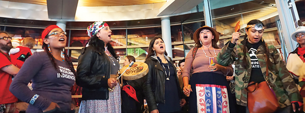 Native Women Singing in City Hall