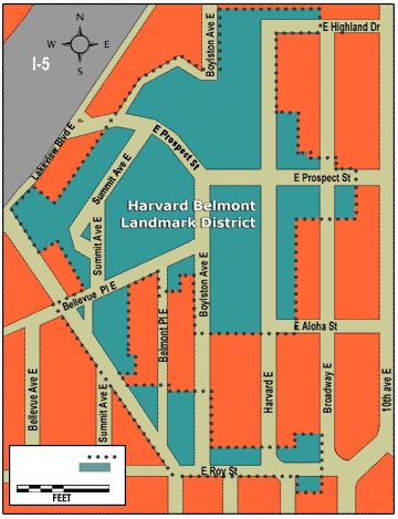Harvard-Belmont Landmark District Boundary Map