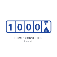 Counter showing 1000 homes converted from oil