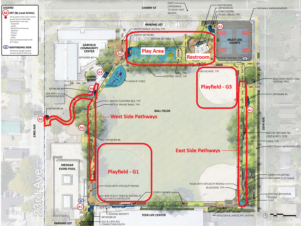 Garfield Superblock Map with Labeled Areas For Reference