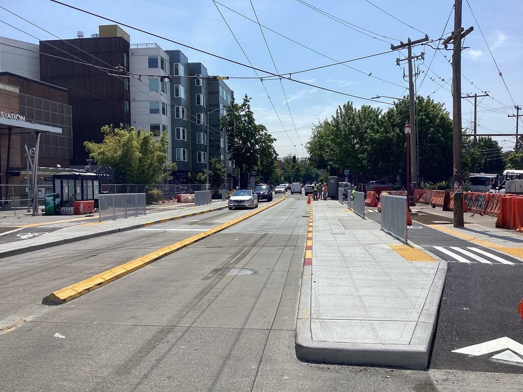 New transit islands on Beacon Ave S near S Lander St!