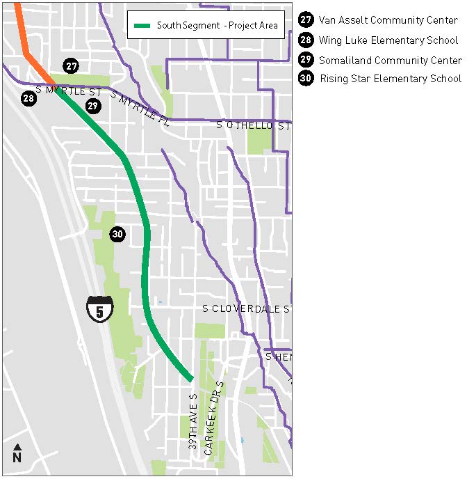 Beacon Hill Bike Route South Segment Project Map