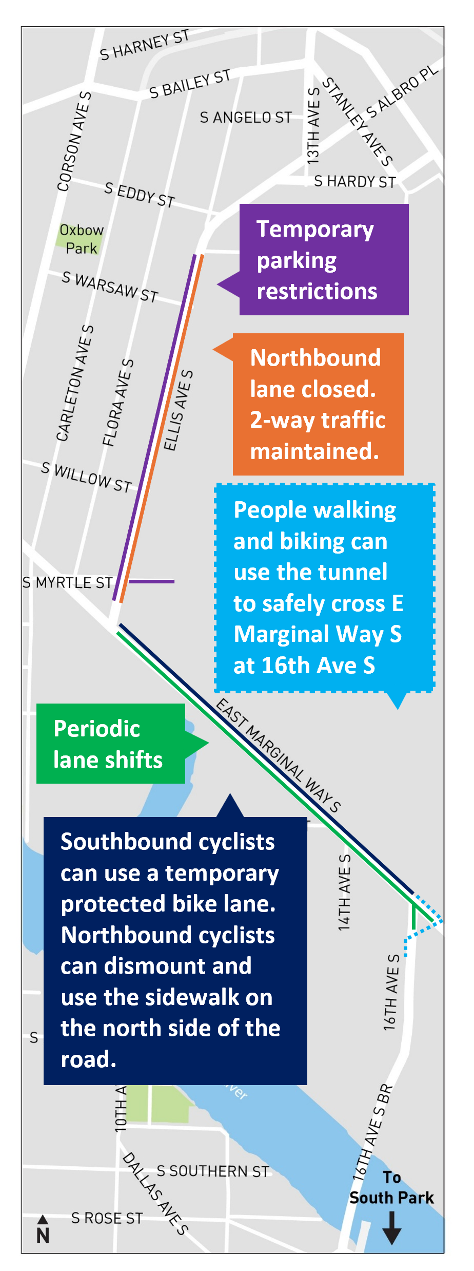 Traffic control to expect in the project area over the next few weeks