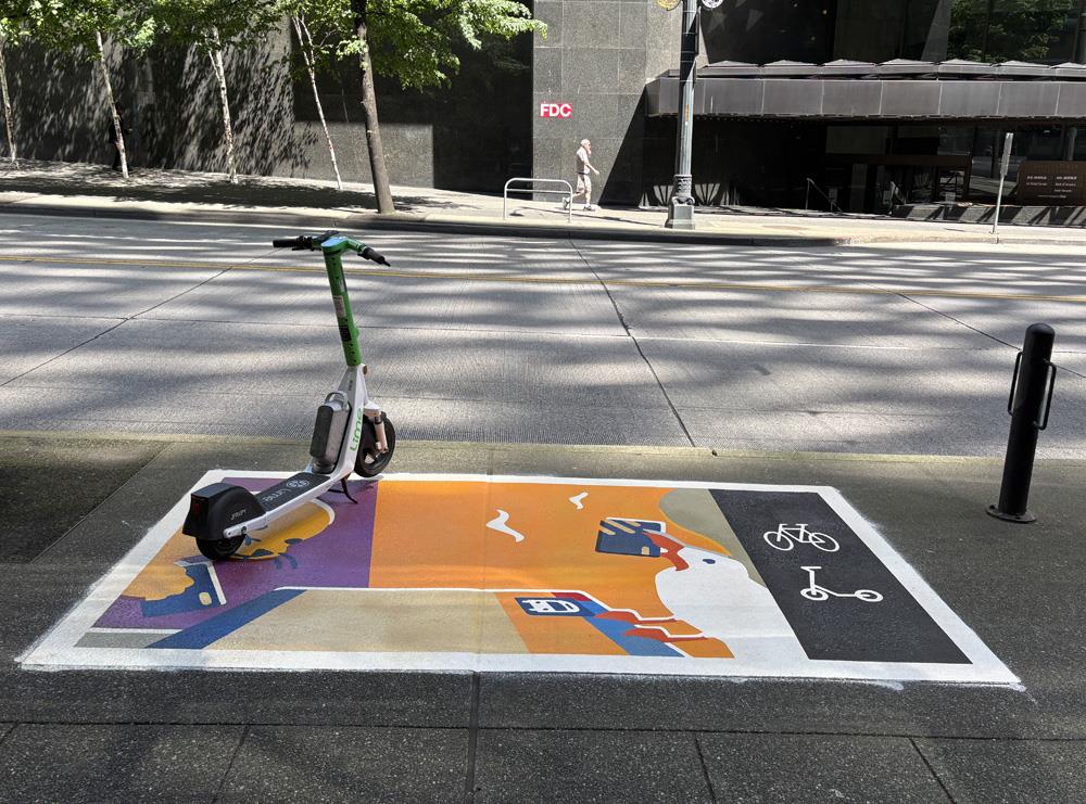 An example of an art corral featuring a seagull and seal holding ORCA cards