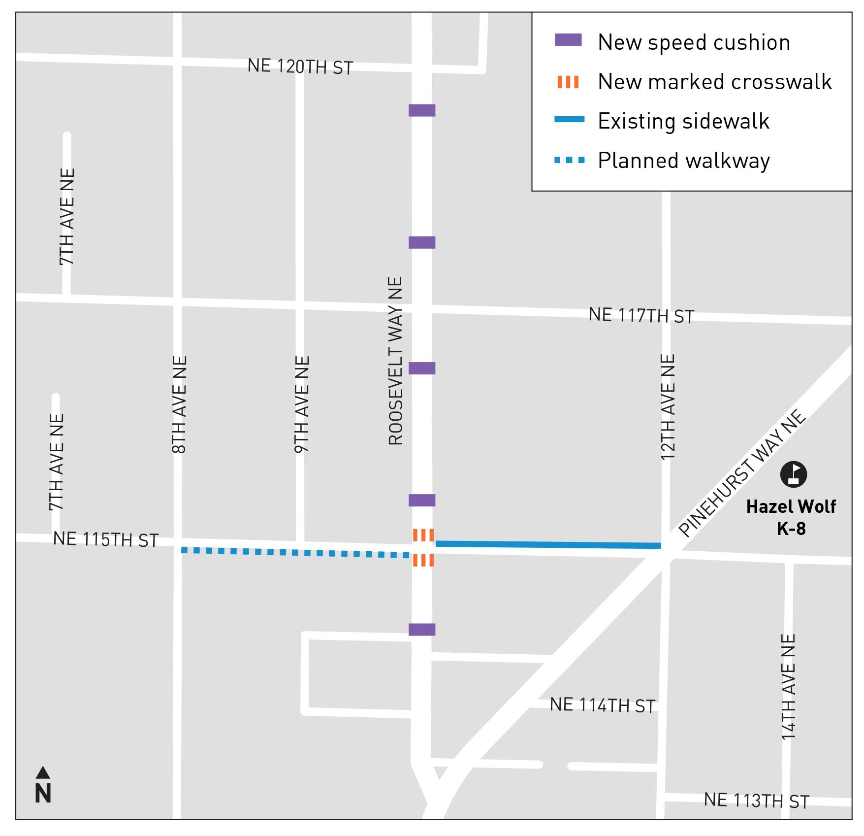Image shows location of design elements on a map.