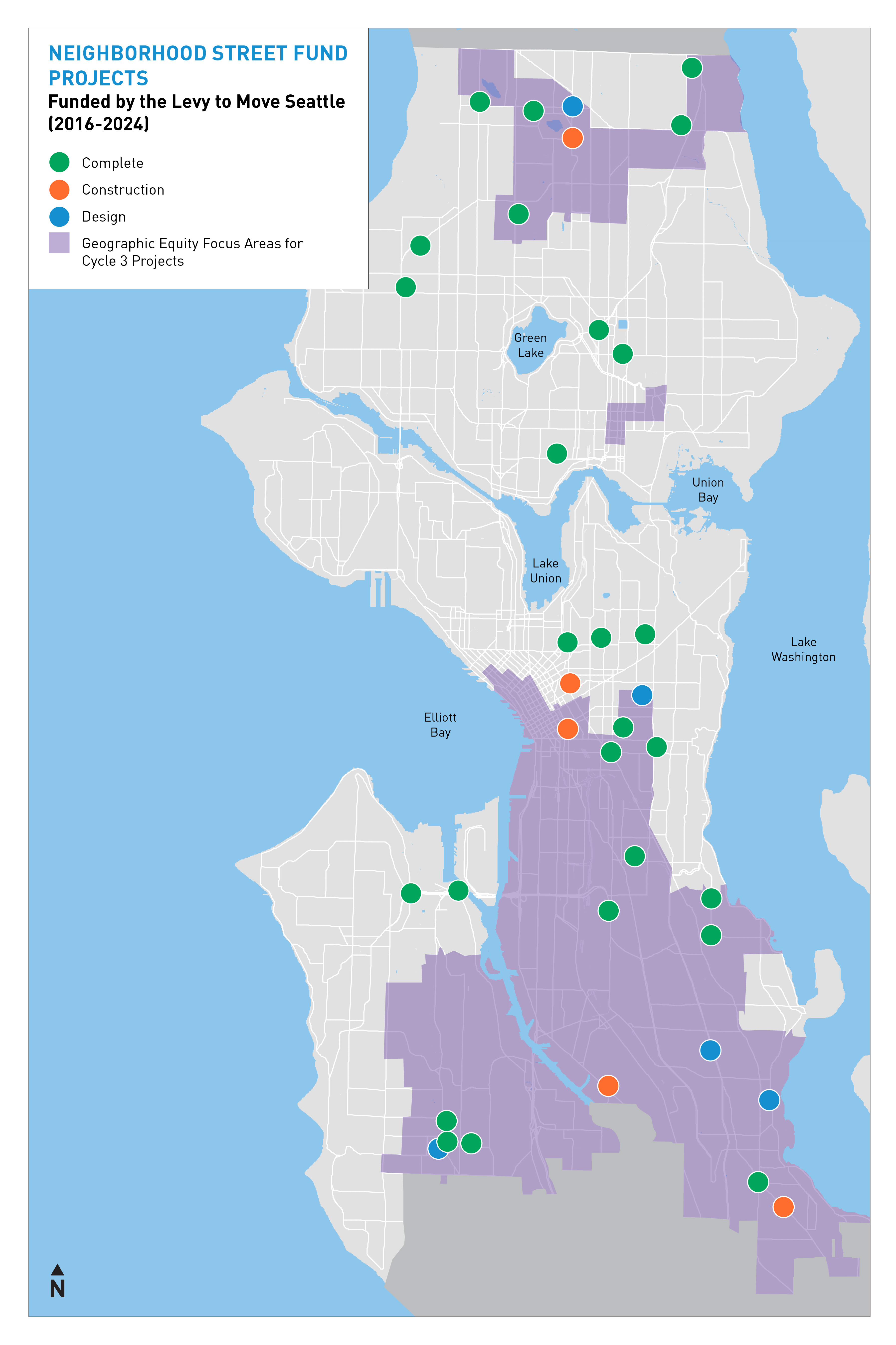 A map showing the areas where NSF is building or has completed projects.