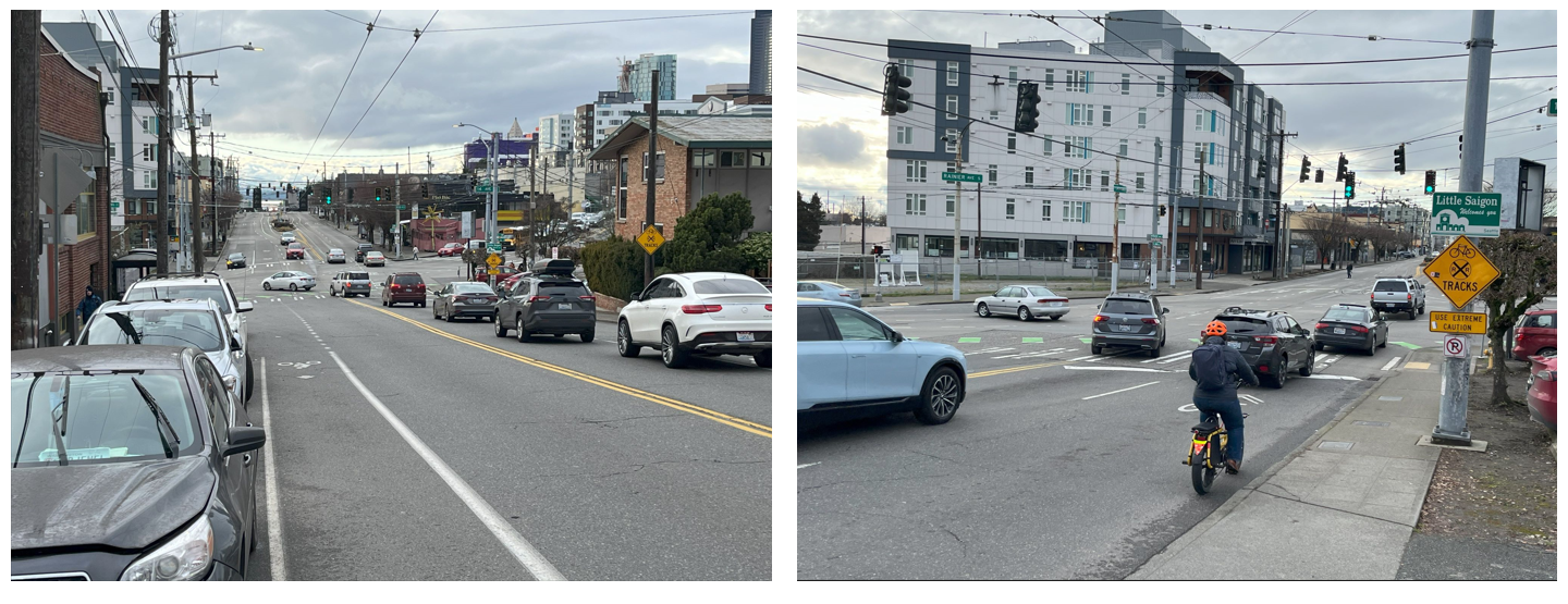 An image showing a protected left-turn phase traffic signal at  Rainier Ave S and S Jackson St  intersection