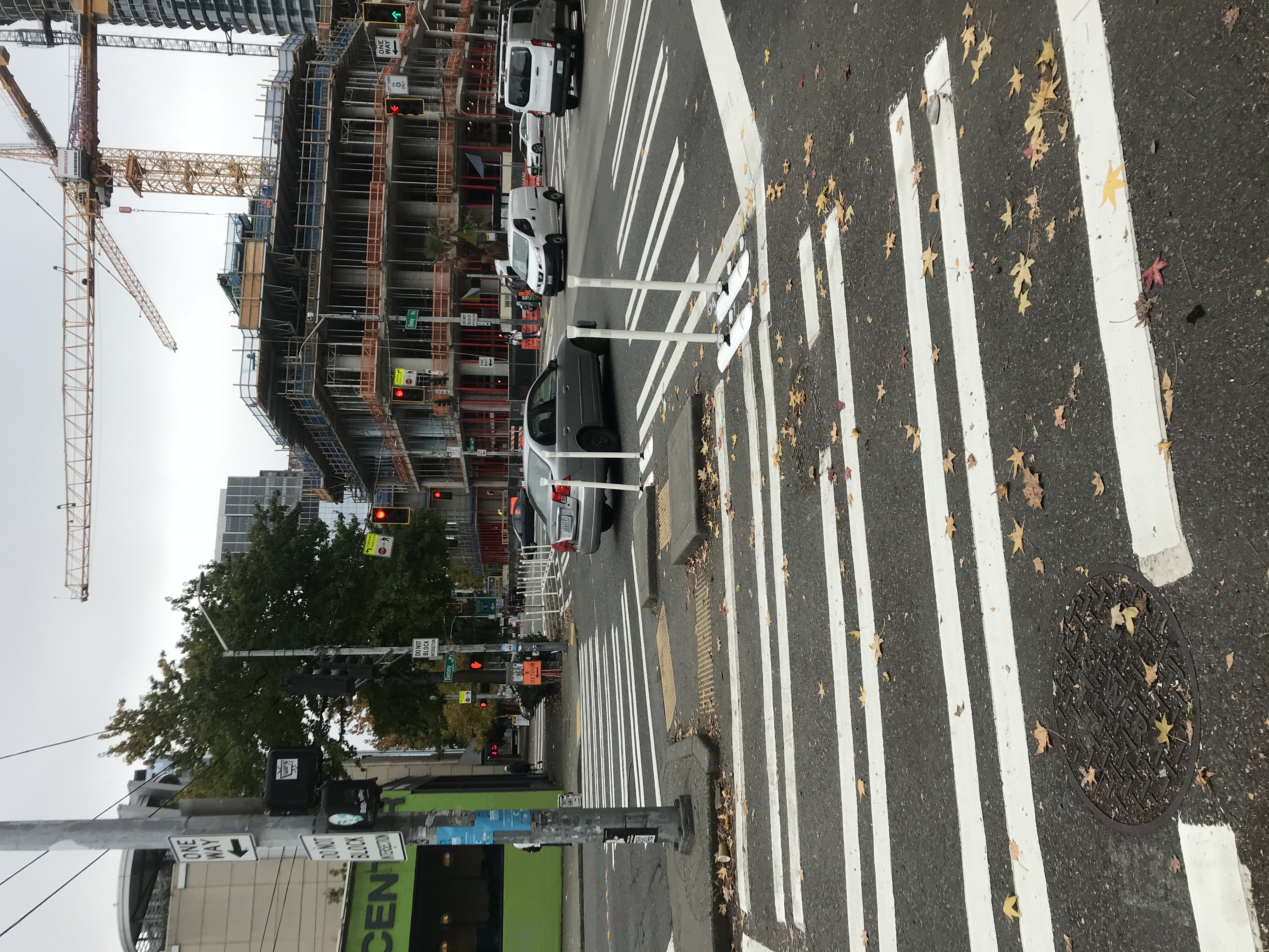 Photo showing newly installed pedestrian crossing safety enhancements.