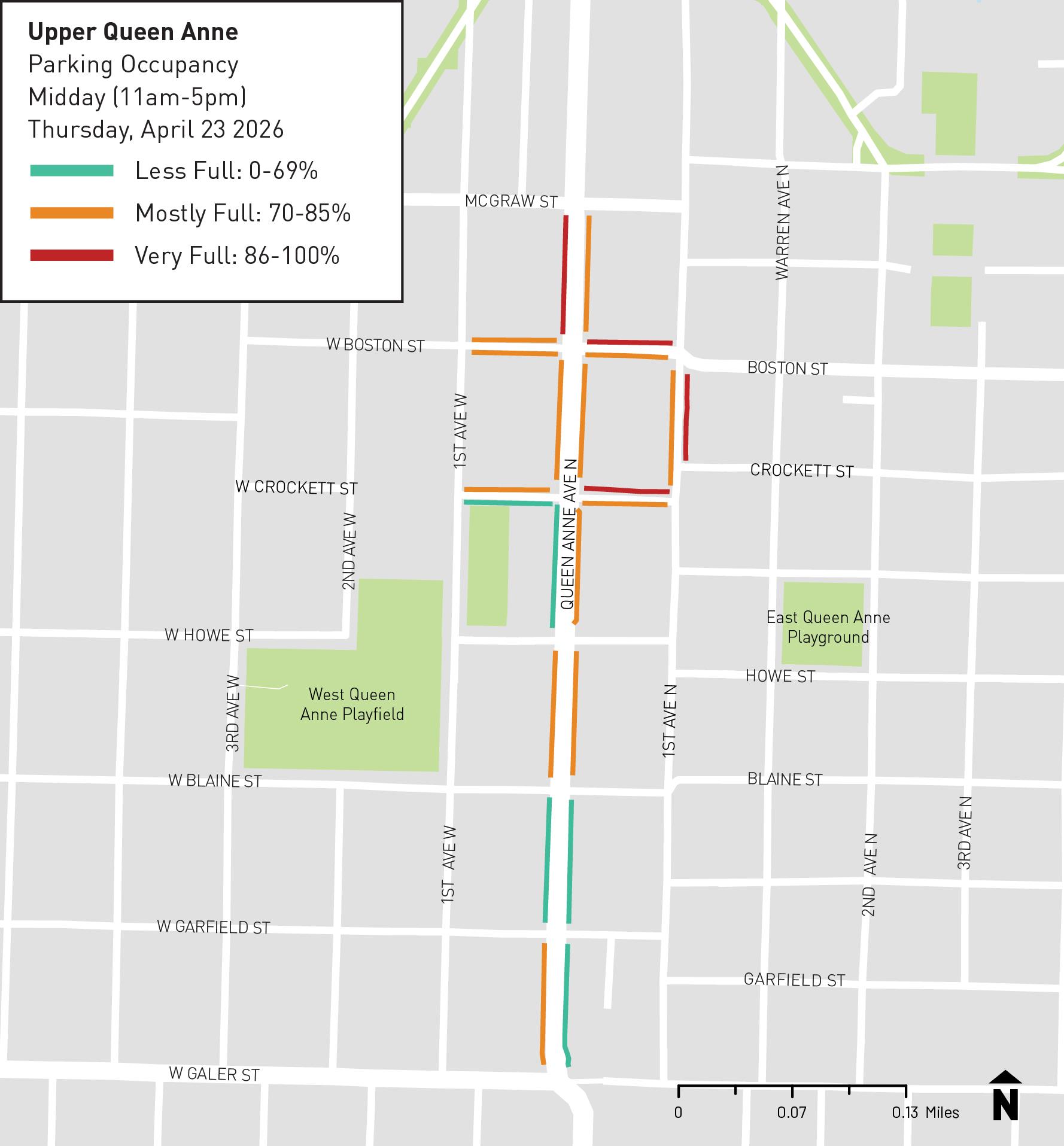 Queen Anne Midday Parking Occupancy Map