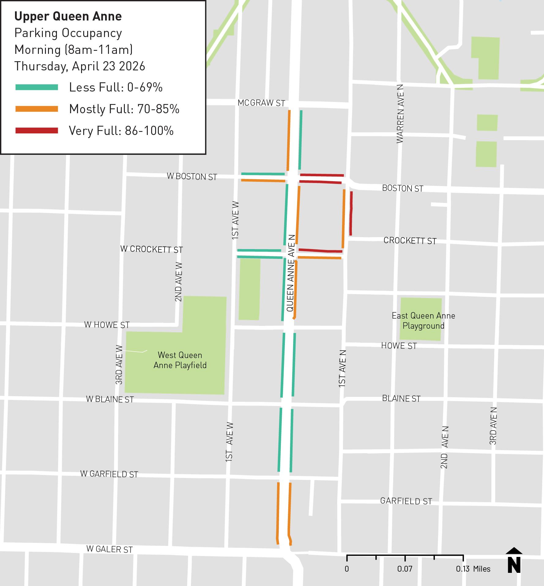 Queen Anne Morning Parking Occupancy Map