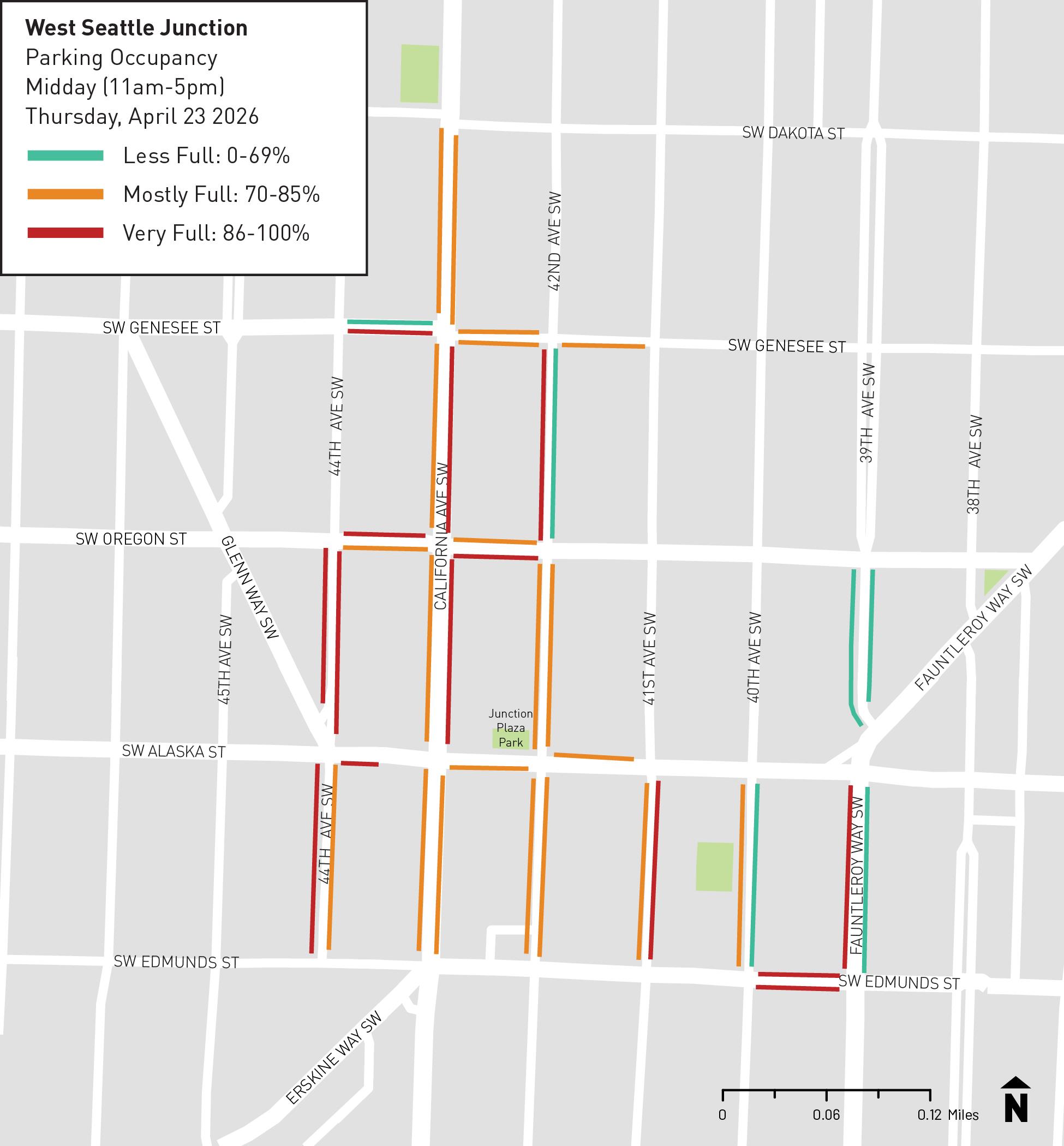 West Seattle Midday Parking Occupancy Map