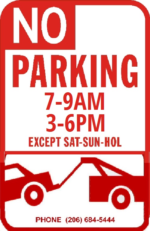 No Parking Peak Hours sign