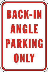 back-in angle parking only