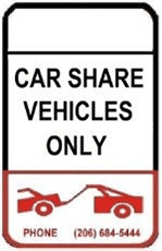 Sign that says: Car Share Vehicles Only