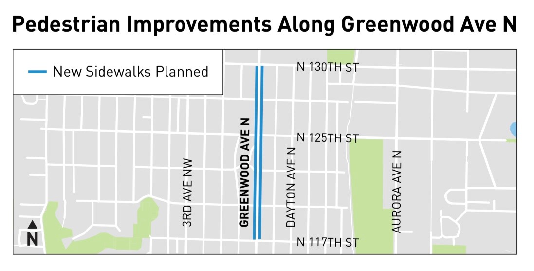 プロジェクトの範囲は、113th から 117th までの Greenwood の両側です