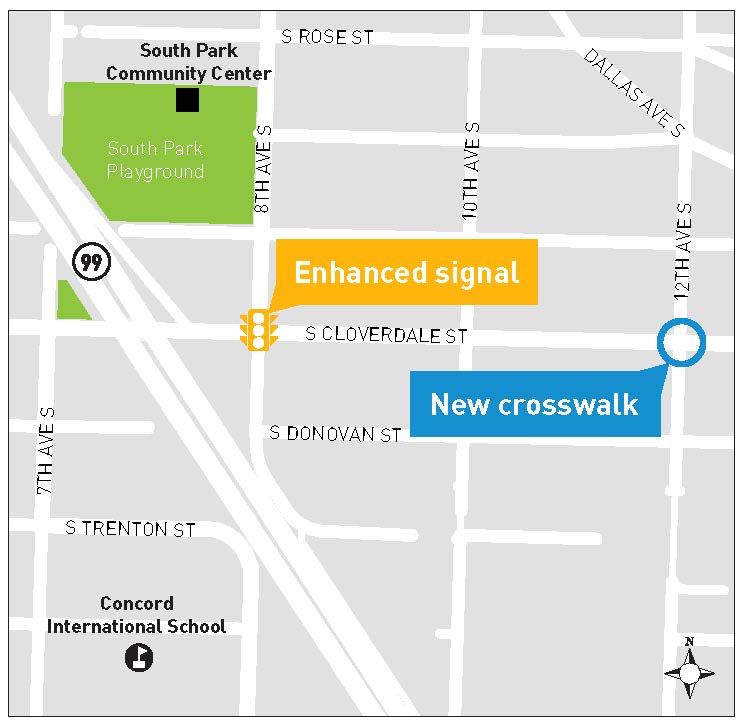 12th 8th and Cloverdale crossing upgrades map
