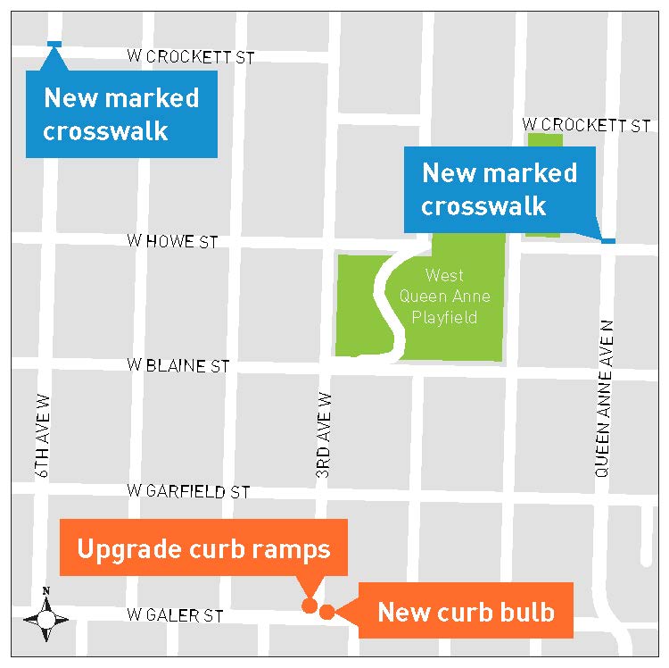 Queen Anne crossing upgrades map