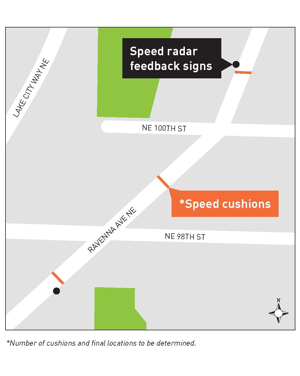 Ravenna Ave northeast and northeast 98th street traffic calming upgrades map