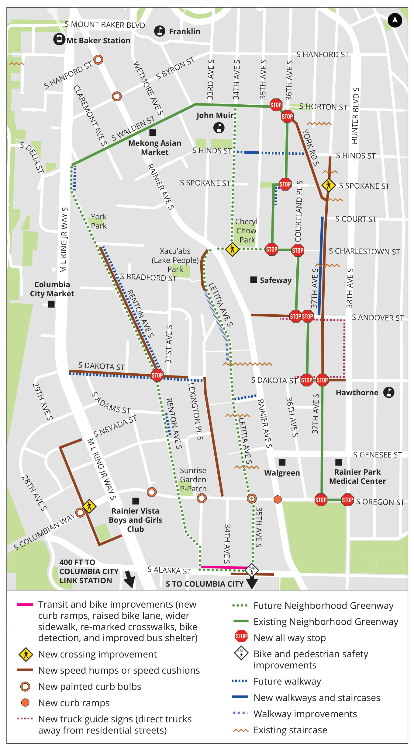 Image shows the location of design elements on a map