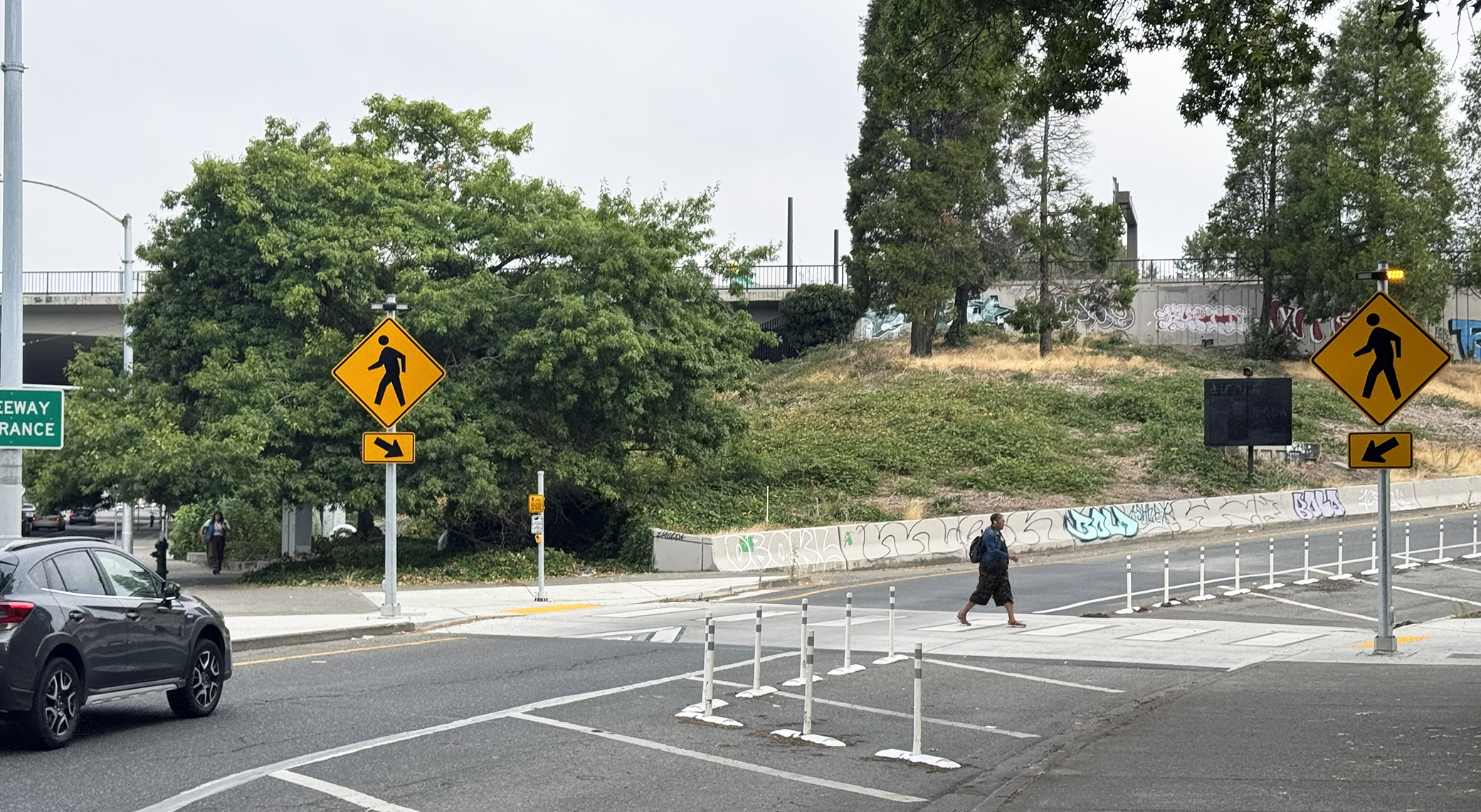 Photo showing new raised crossing at I-90 on-ramp on Rainier Ave S.