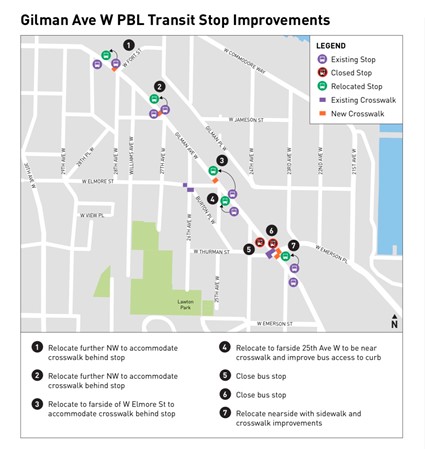 Gilman Ave W PBL Transit Stop Improvements.