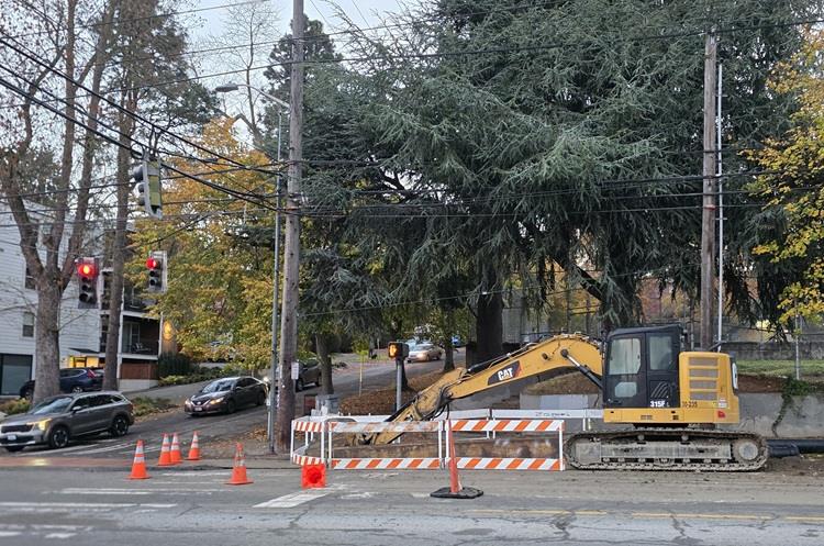 Working to complete new water mains near Roanoke 