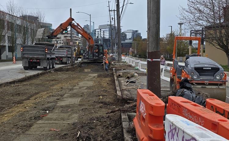 Images shows the work happening on Fairview Ave N