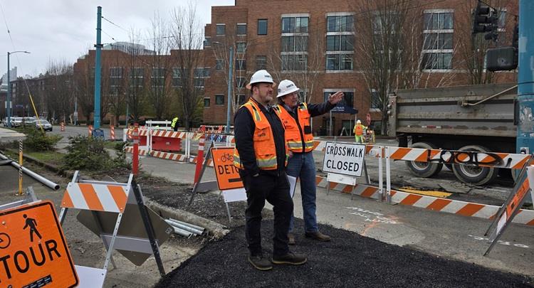 Image shows our construction team planning road closures and detours that keep businesses open and make sure people can get to work