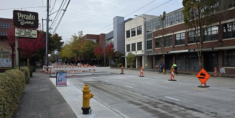 Image shows the area outside of Pecado Bueno ahead of driveway construction this weekend