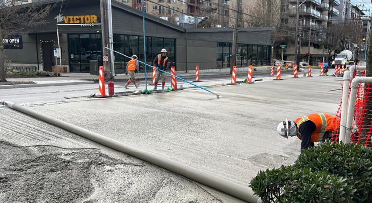 Image shows more progress as we pour concrete on Eastlake Ave E